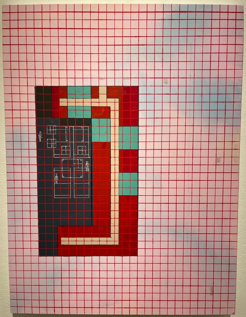 Tracking my Mistakes No.2, 2023. Acrylic and marker on canvas, 30 x 40 inches